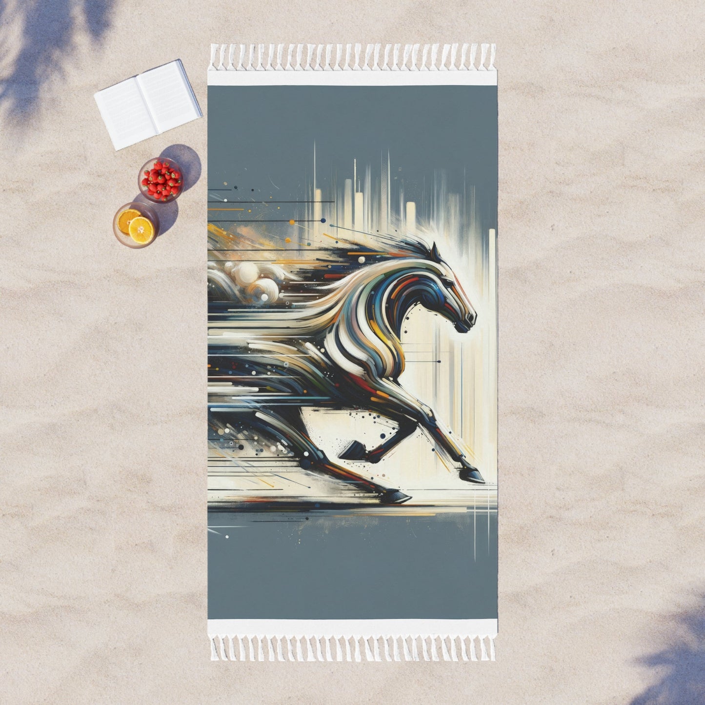 Hyperlinked Horsepower Gallop Boho Beach Cloth - ATUH.ART