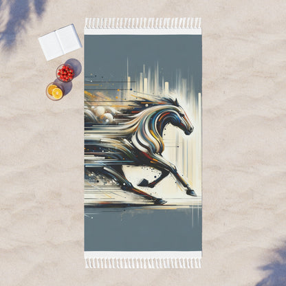 Hyperlinked Horsepower Gallop Boho Beach Cloth - ATUH.ART
