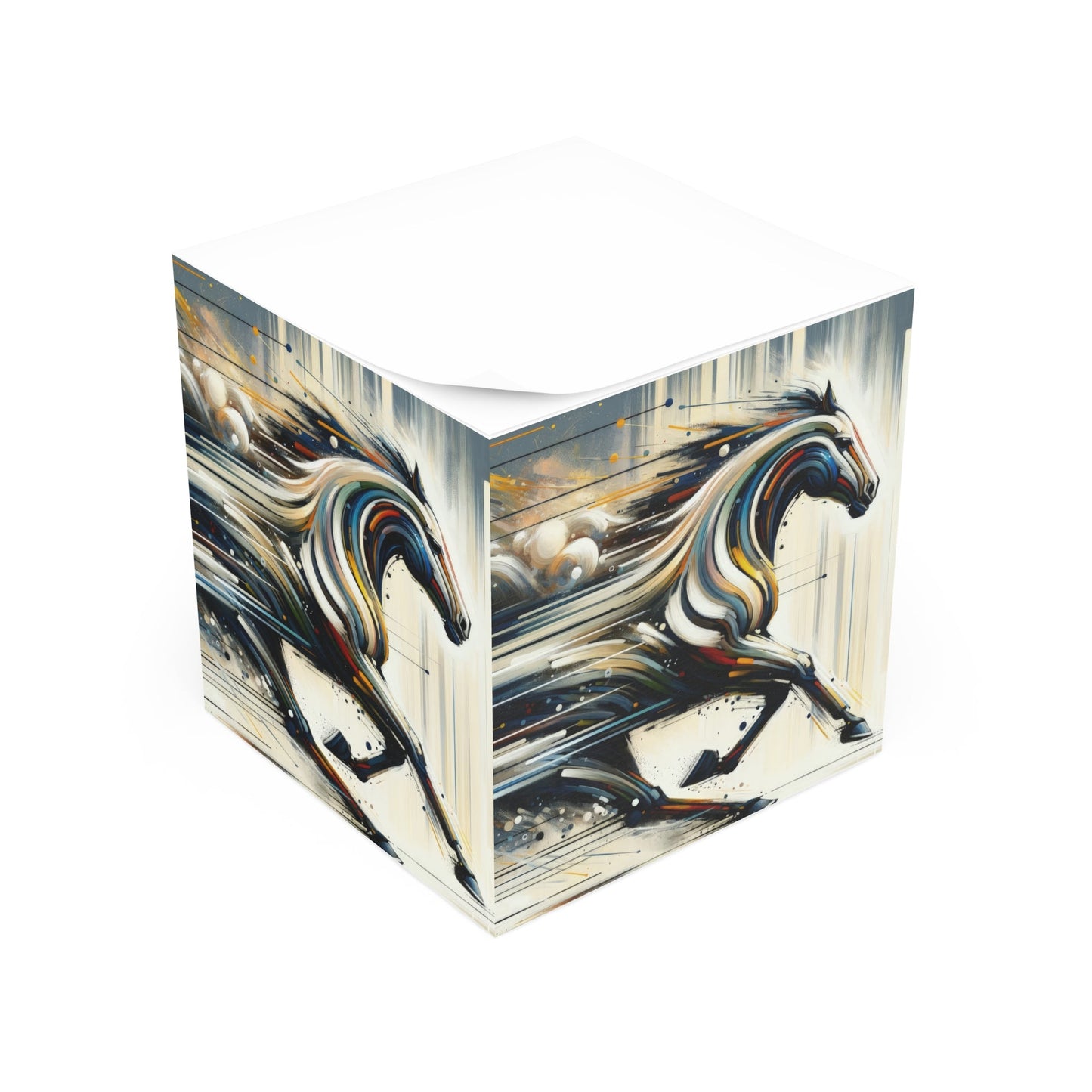 Hyperlinked Horsepower Gallop Note Cube - ATUH.ART