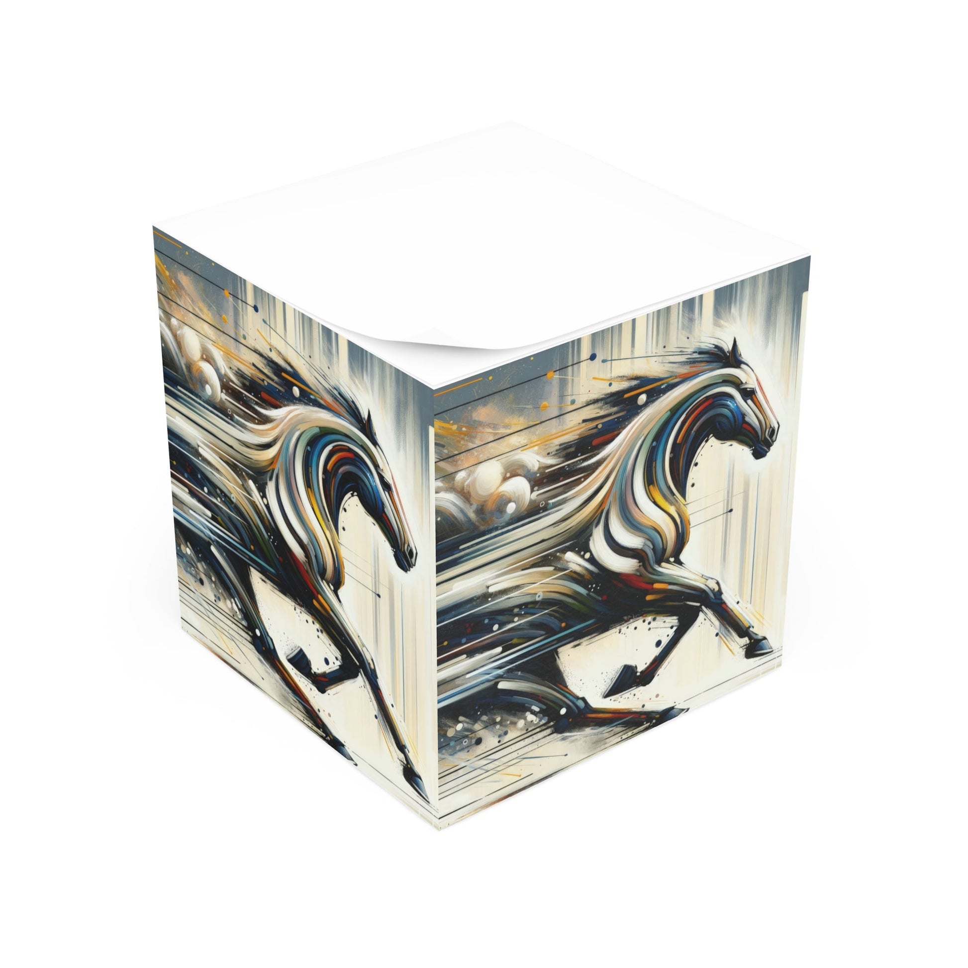 Hyperlinked Horsepower Gallop Note Cube - ATUH.ART