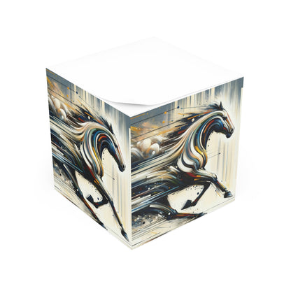 Hyperlinked Horsepower Gallop Note Cube - ATUH.ART