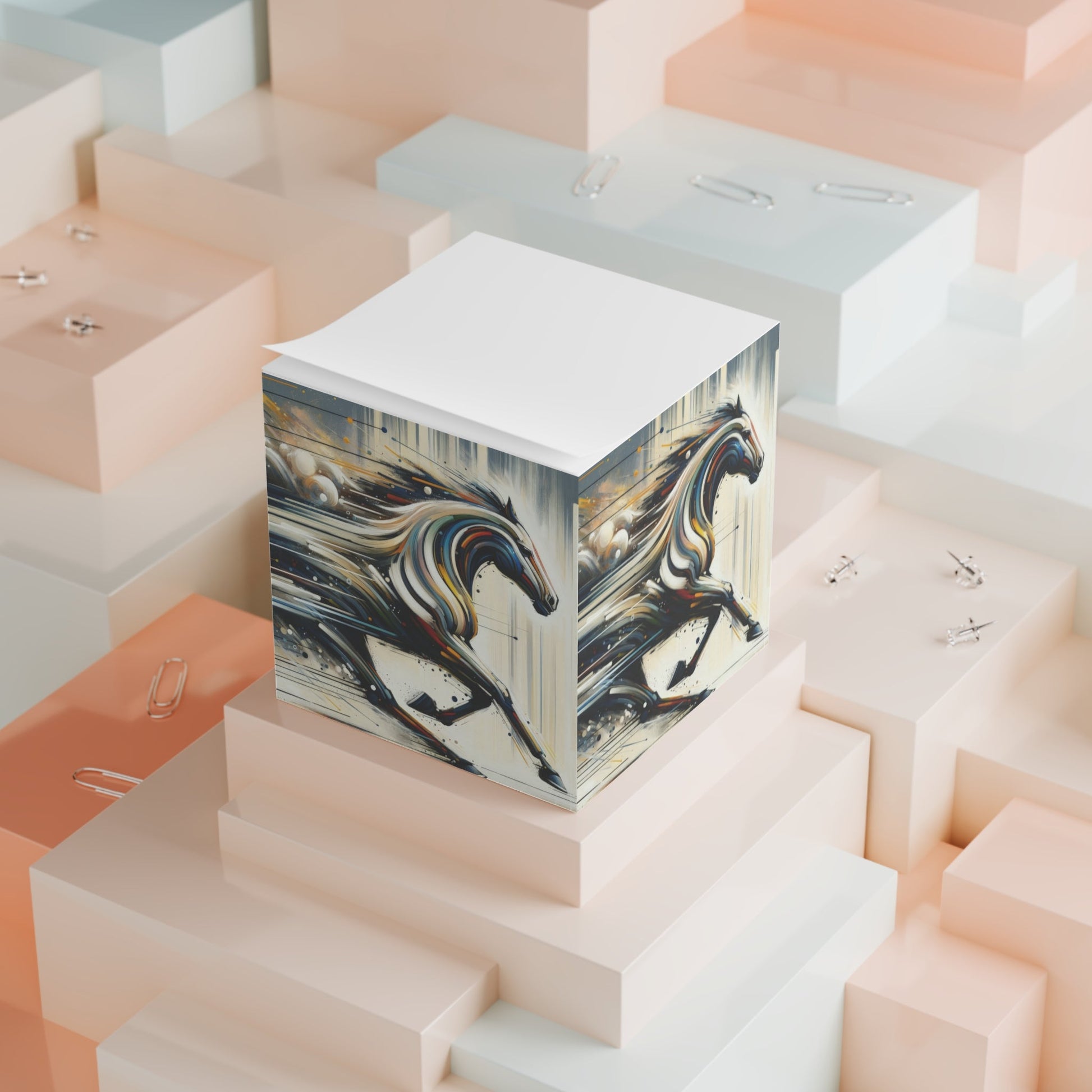 Hyperlinked Horsepower Gallop Note Cube - ATUH.ART
