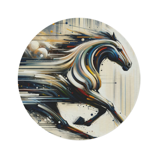 Hyperlinked Horsepower Gallop Round Rug - ATUH.ART