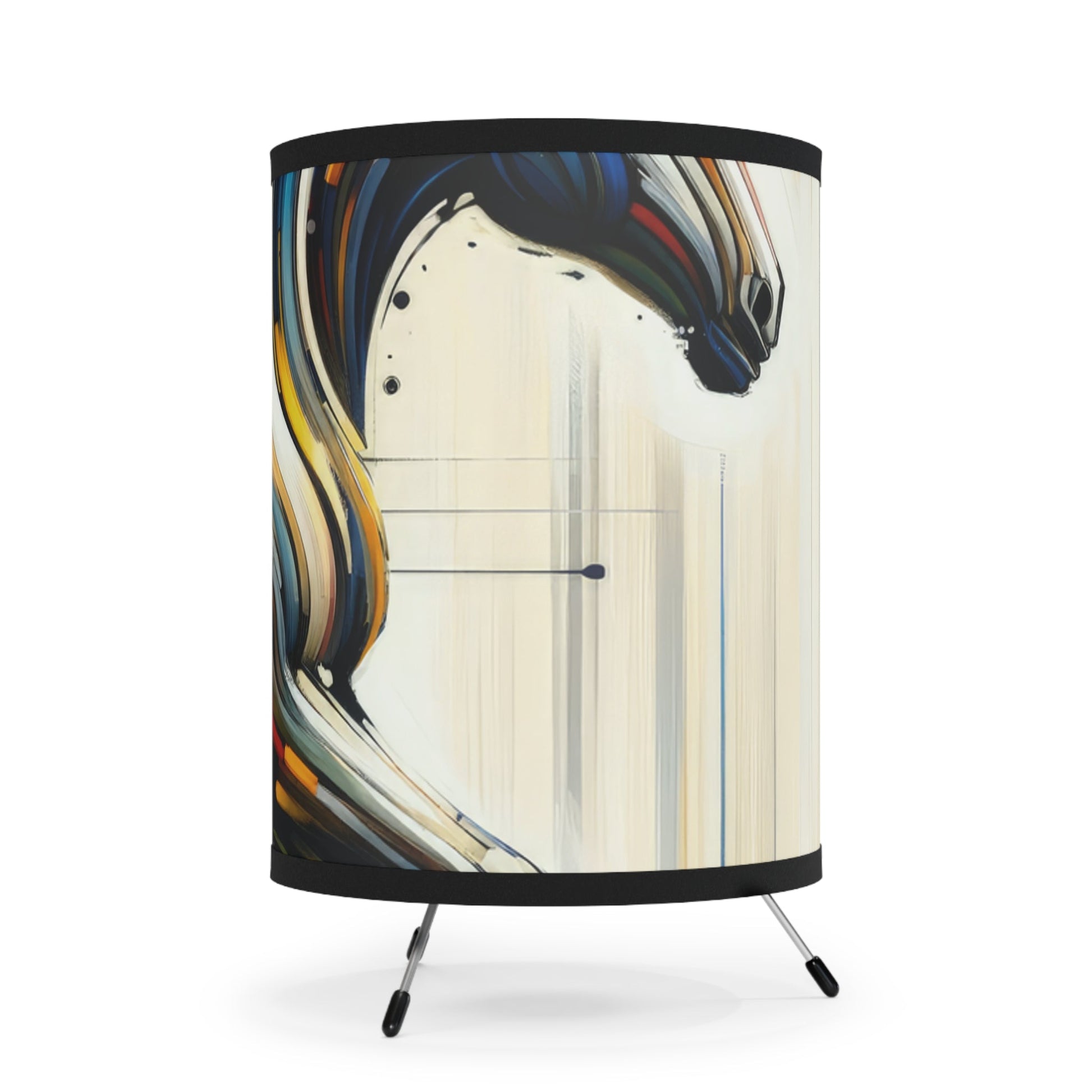 Hyperlinked Horsepower Gallop Tripod Lamp with High-Res Printed Shade, US\CA plug - ATUH.ART