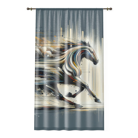 Hyperlinked Horsepower Gallop Window Curtain - ATUH.ART