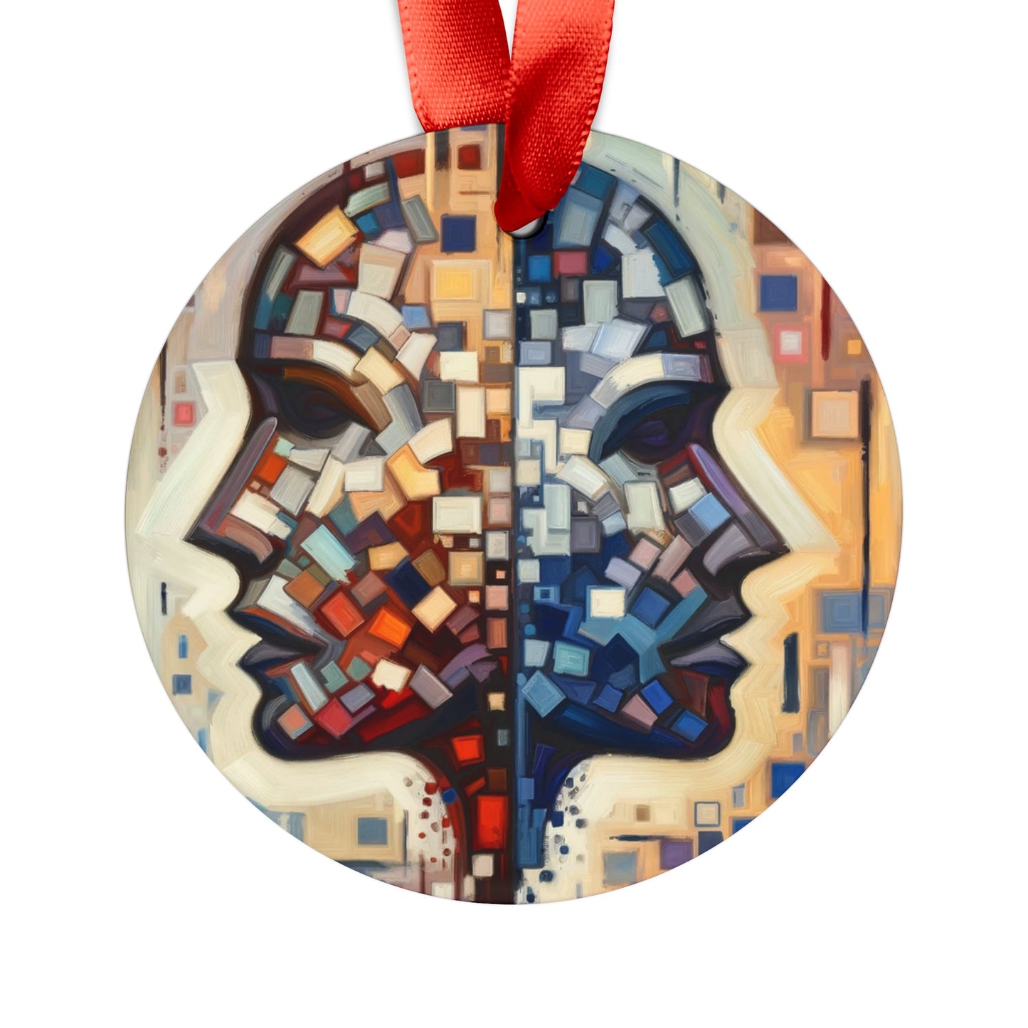 Identity Tachism Intersection Acrylic Ornament with Ribbon - ATUH.ART