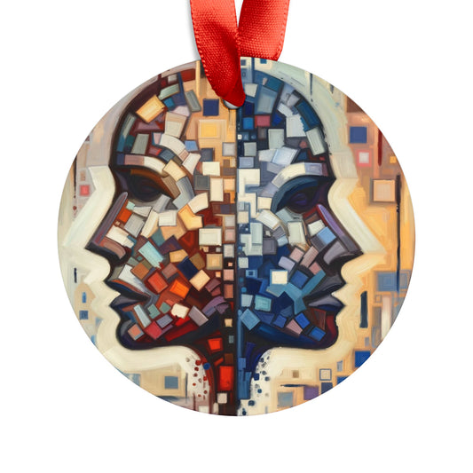 Identity Tachism Intersection Acrylic Ornament with Ribbon - ATUH.ART