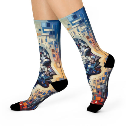 Identity Tachism Intersection Cushioned Crew Socks - ATUH.ART