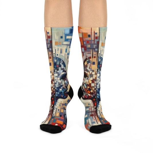 Identity Tachism Intersection Cushioned Crew Socks - ATUH.ART