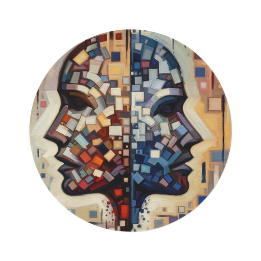 Identity Tachism Intersection Round Rug - ATUH.ART