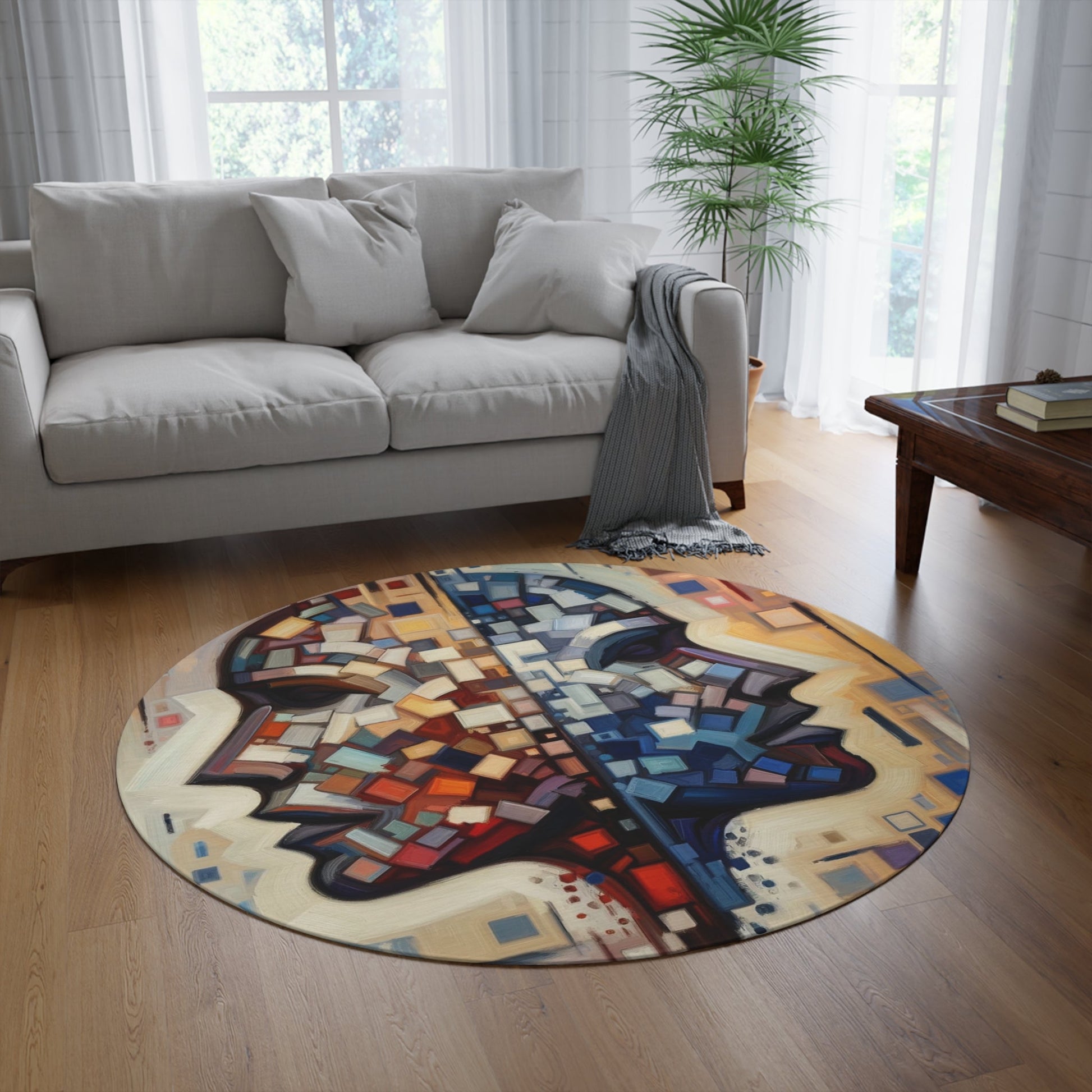 Identity Tachism Intersection Round Rug - ATUH.ART