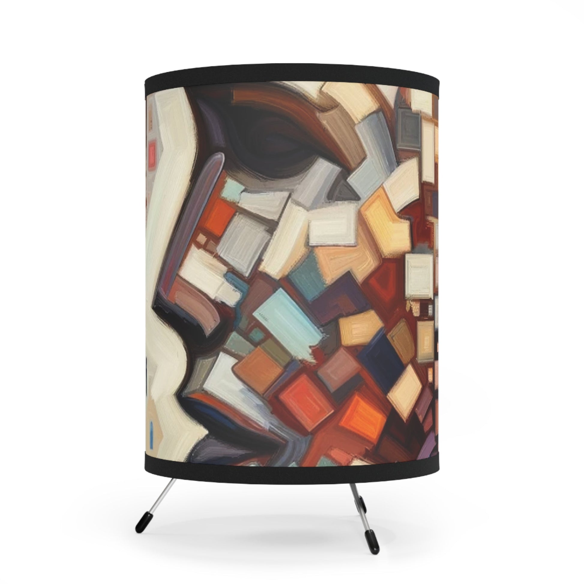 Identity Tachism Intersection Tripod Lamp with High-Res Printed Shade, US\CA plug - ATUH.ART