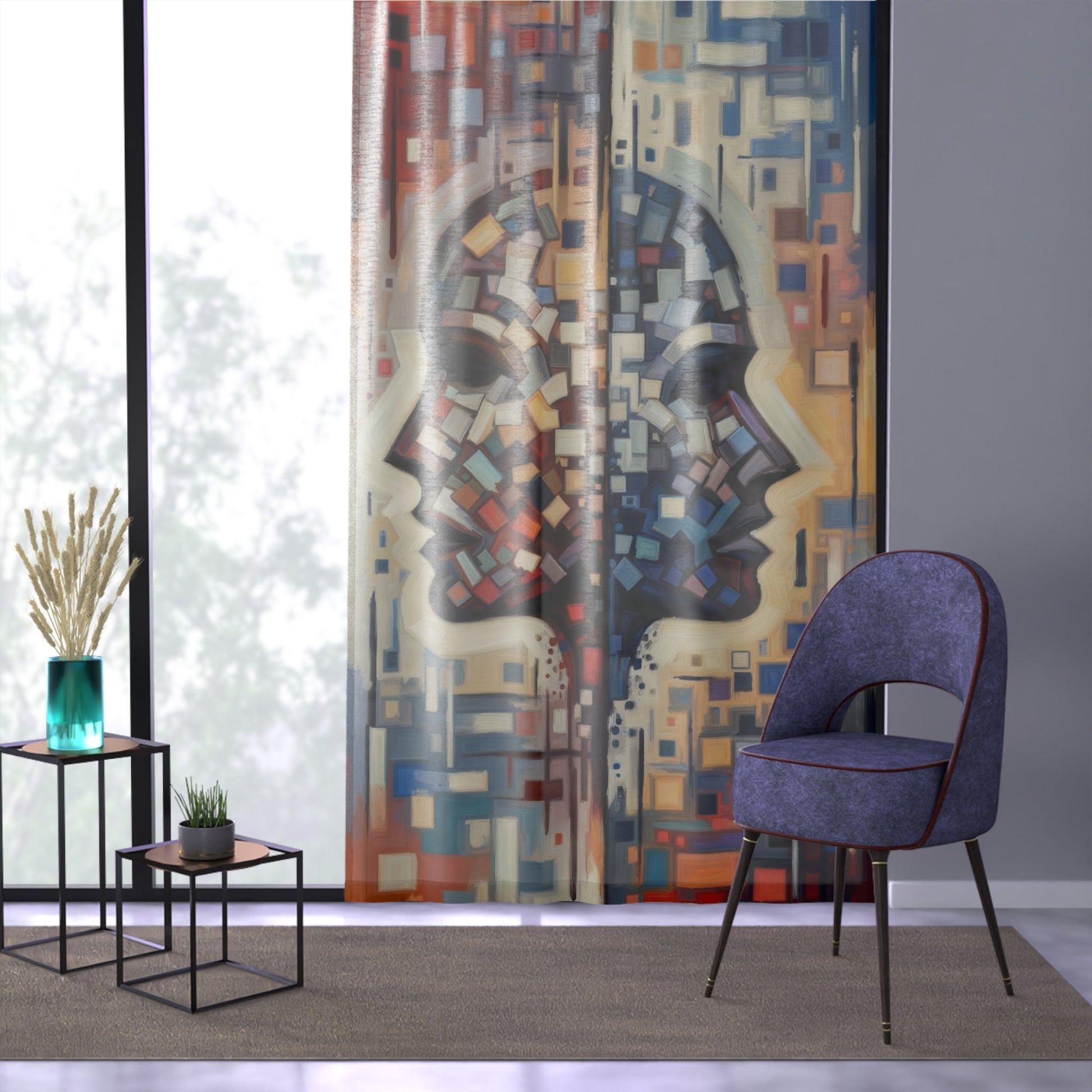 Identity Tachism Intersection Window Curtain - ATUH.ART