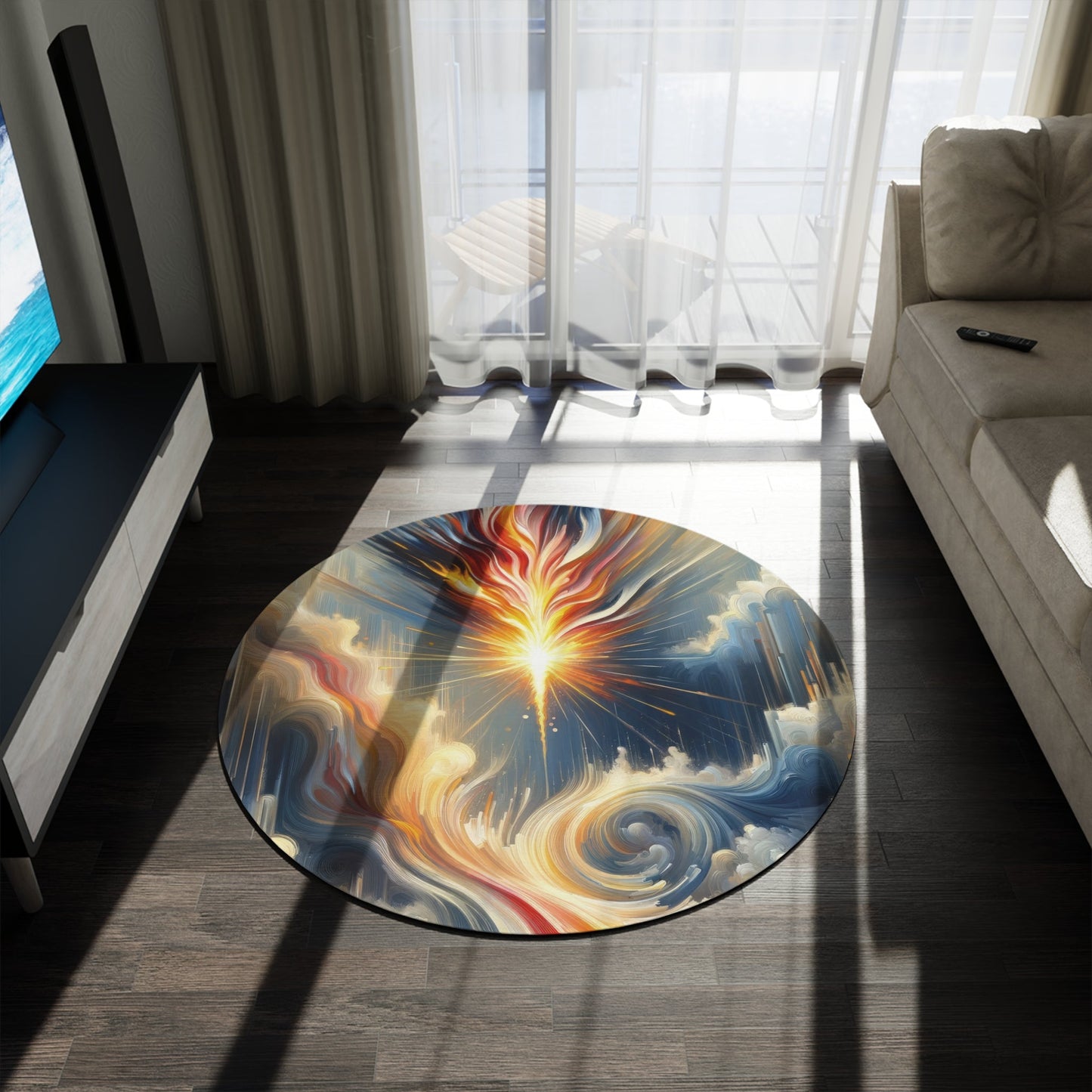 Ignite Spark Transformation Round Rug - ATUH.ART