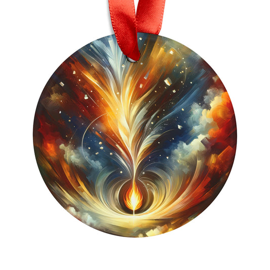 Igniting Transformational Currents Acrylic Ornament with Ribbon - ATUH.ART