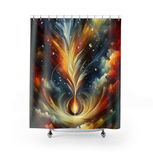 Igniting Transformational Currents Shower Curtains - ATUH.ART