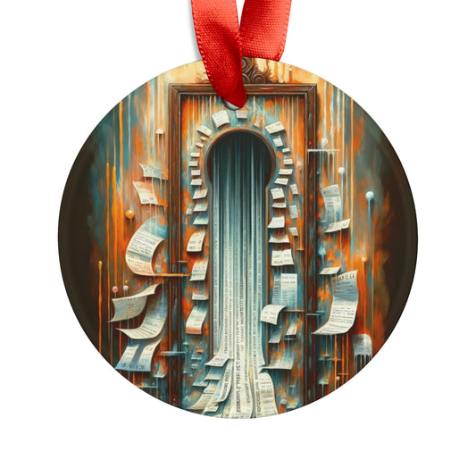 Illuminated Truths Mirror Acrylic Ornament with Ribbon - ATUH.ART