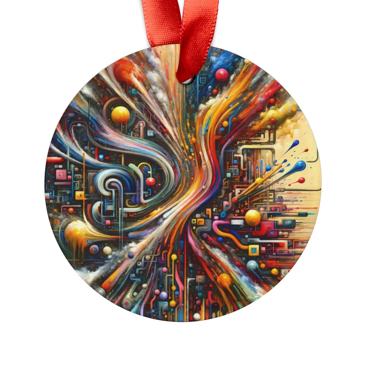 Information Bottleneck Cascade Acrylic Ornament with Ribbon - ATUH.ART