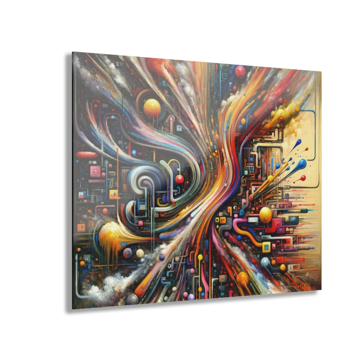 Information Bottleneck Cascade Acrylic Prints (French Cleat Hanging) - ATUH.ART