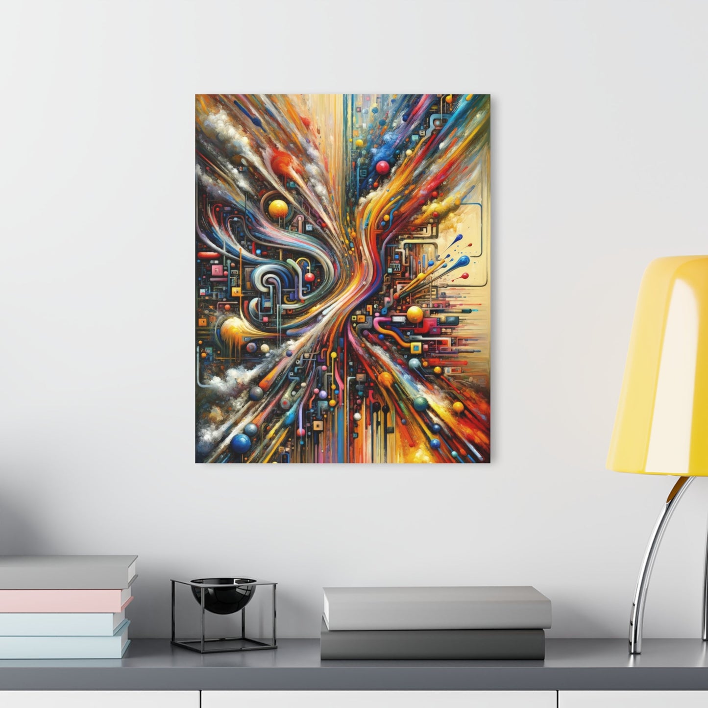 Information Bottleneck Cascade Acrylic Prints (French Cleat Hanging) - ATUH.ART