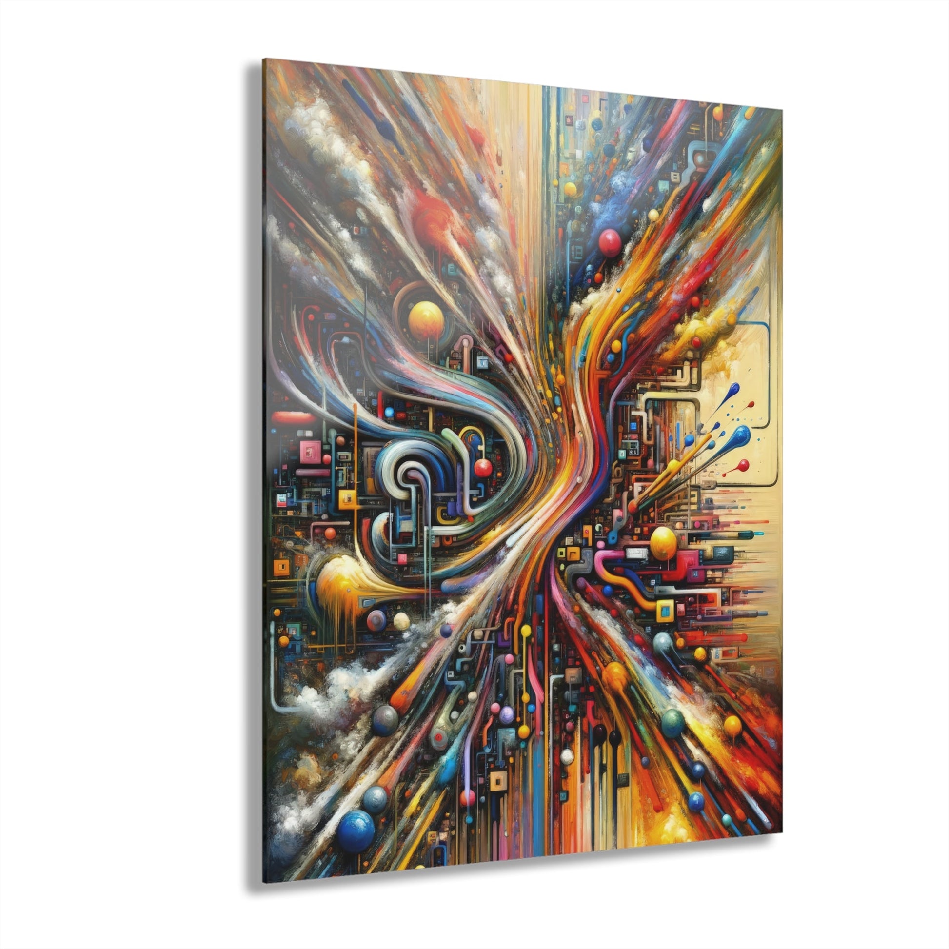Information Bottleneck Cascade Acrylic Prints (French Cleat Hanging) - ATUH.ART