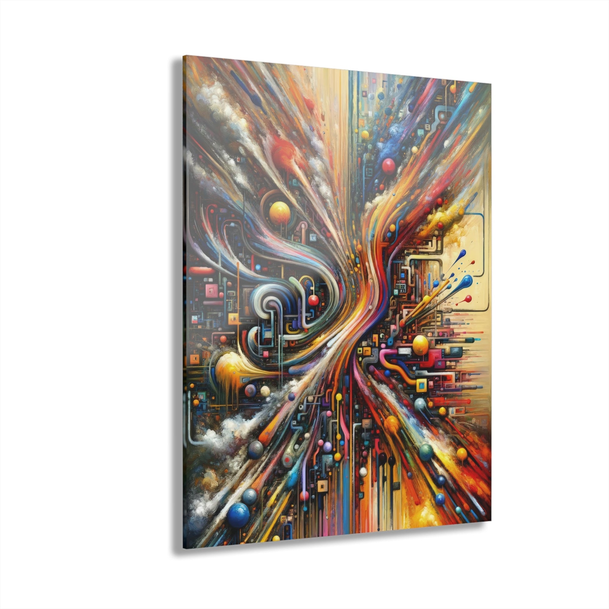 Information Bottleneck Cascade Acrylic Prints (French Cleat Hanging) - ATUH.ART