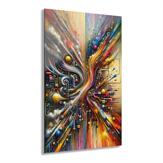Information Bottleneck Cascade Acrylic Prints (French Cleat Hanging) - ATUH.ART