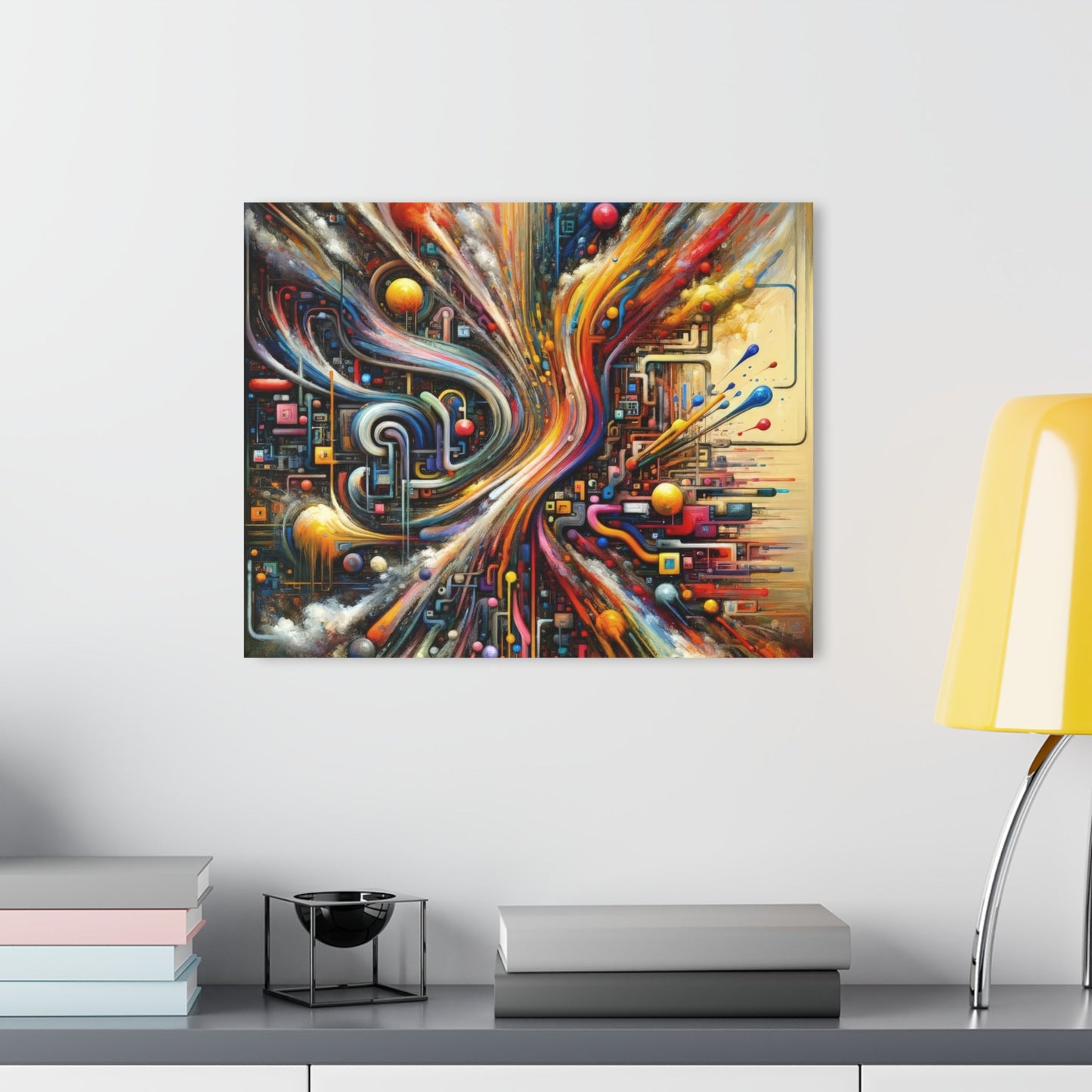 Information Bottleneck Cascade Acrylic Prints (French Cleat Hanging) - ATUH.ART