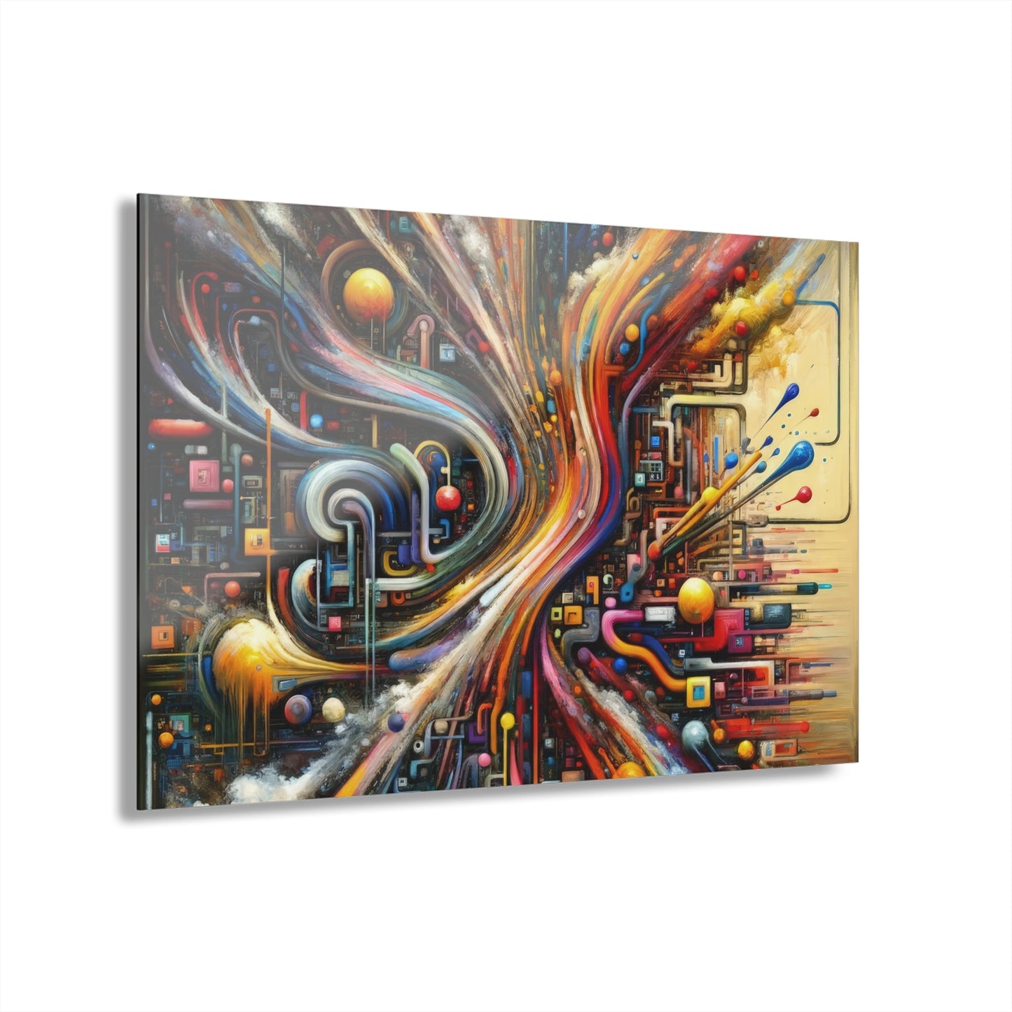Information Bottleneck Cascade Acrylic Prints (French Cleat Hanging) - ATUH.ART