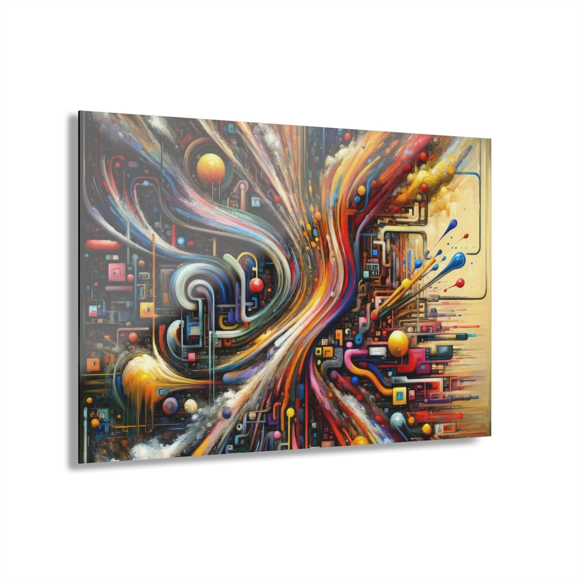 Information Bottleneck Cascade Acrylic Prints (French Cleat Hanging) - ATUH.ART