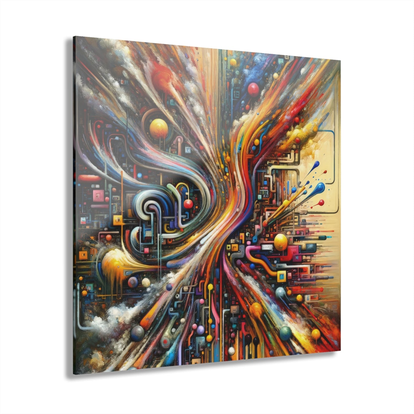 Information Bottleneck Cascade Acrylic Prints (French Cleat Hanging) - ATUH.ART
