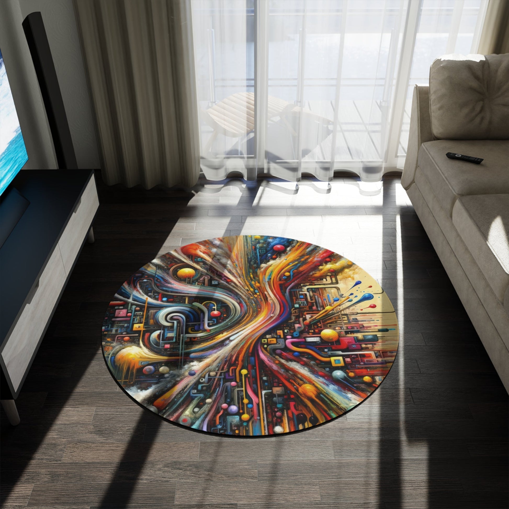 Information Bottleneck Cascade Round Rug - ATUH.ART