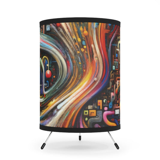 Information Bottleneck Cascade Tripod Lamp with High-Res Printed Shade, US\CA plug - ATUH.ART