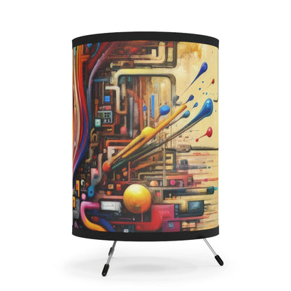 Information Bottleneck Cascade Tripod Lamp with High-Res Printed Shade, US\CA plug - ATUH.ART