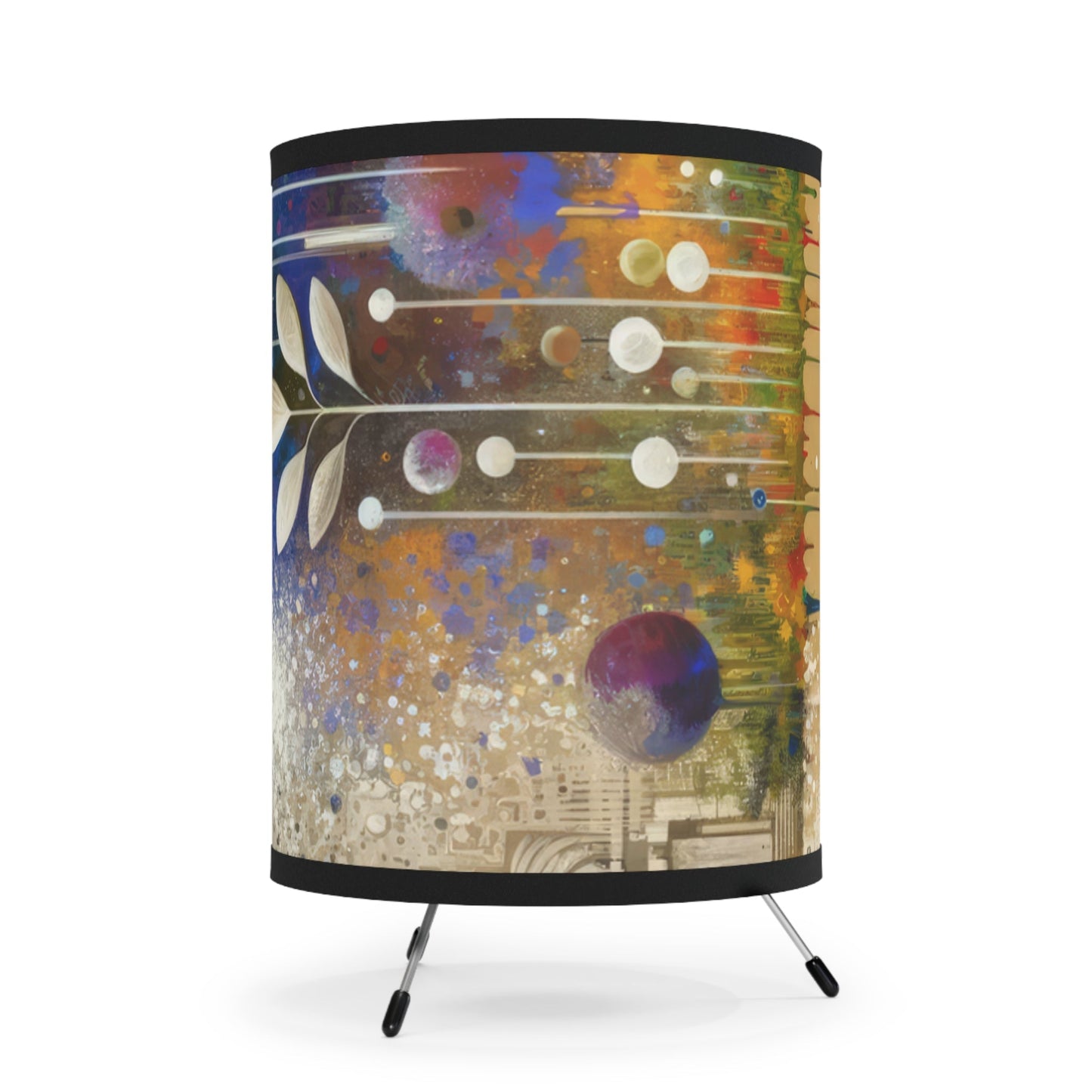 Inner Algorithm Synthesis Tripod Lamp with High-Res Printed Shade, US\CA plug - ATUH.ART