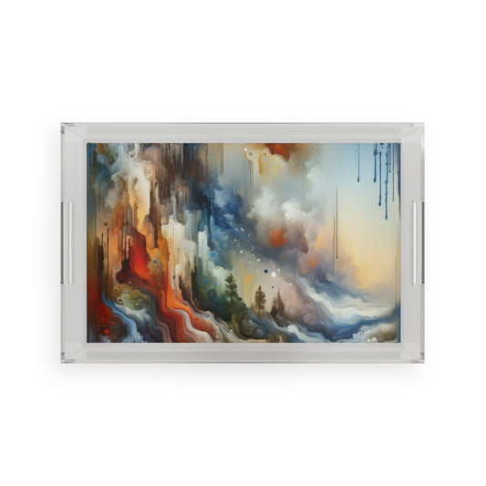 Inner Journey Abstract Acrylic Serving Tray - ATUH.ART