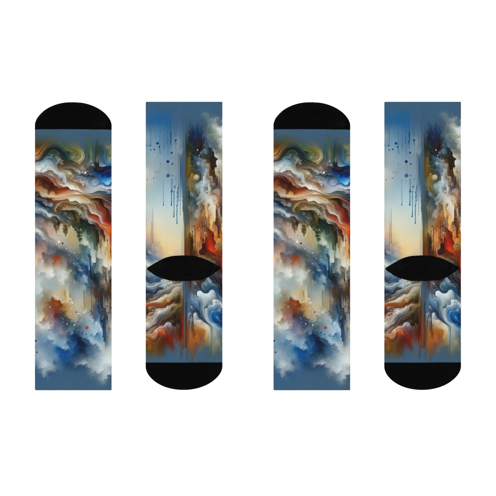 Inner Journey Abstract Cushioned Crew Socks - ATUH.ART