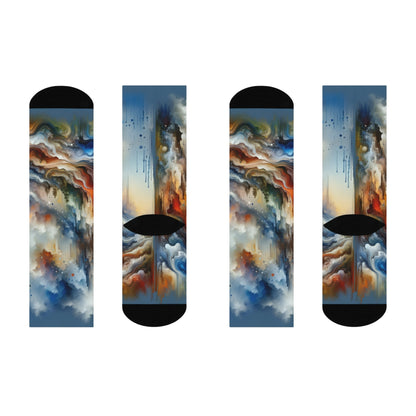 Inner Journey Abstract Cushioned Crew Socks - ATUH.ART