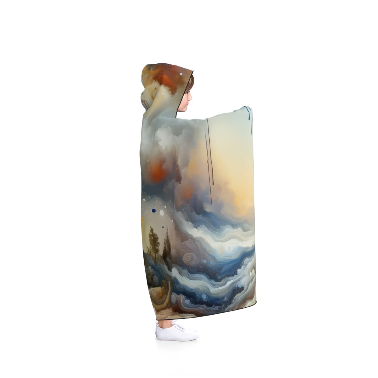 Inner Journey Abstract Hooded Blanket - ATUH.ART