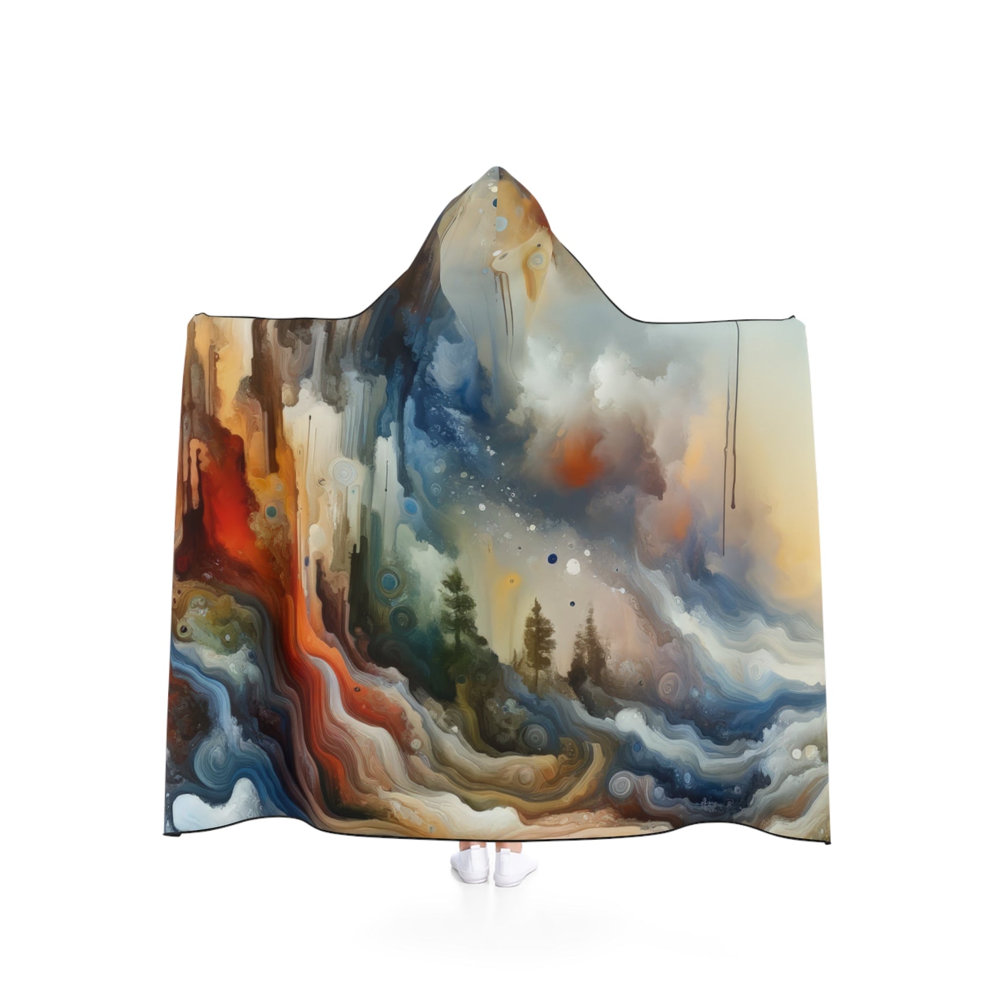 Inner Journey Abstract Hooded Blanket - ATUH.ART