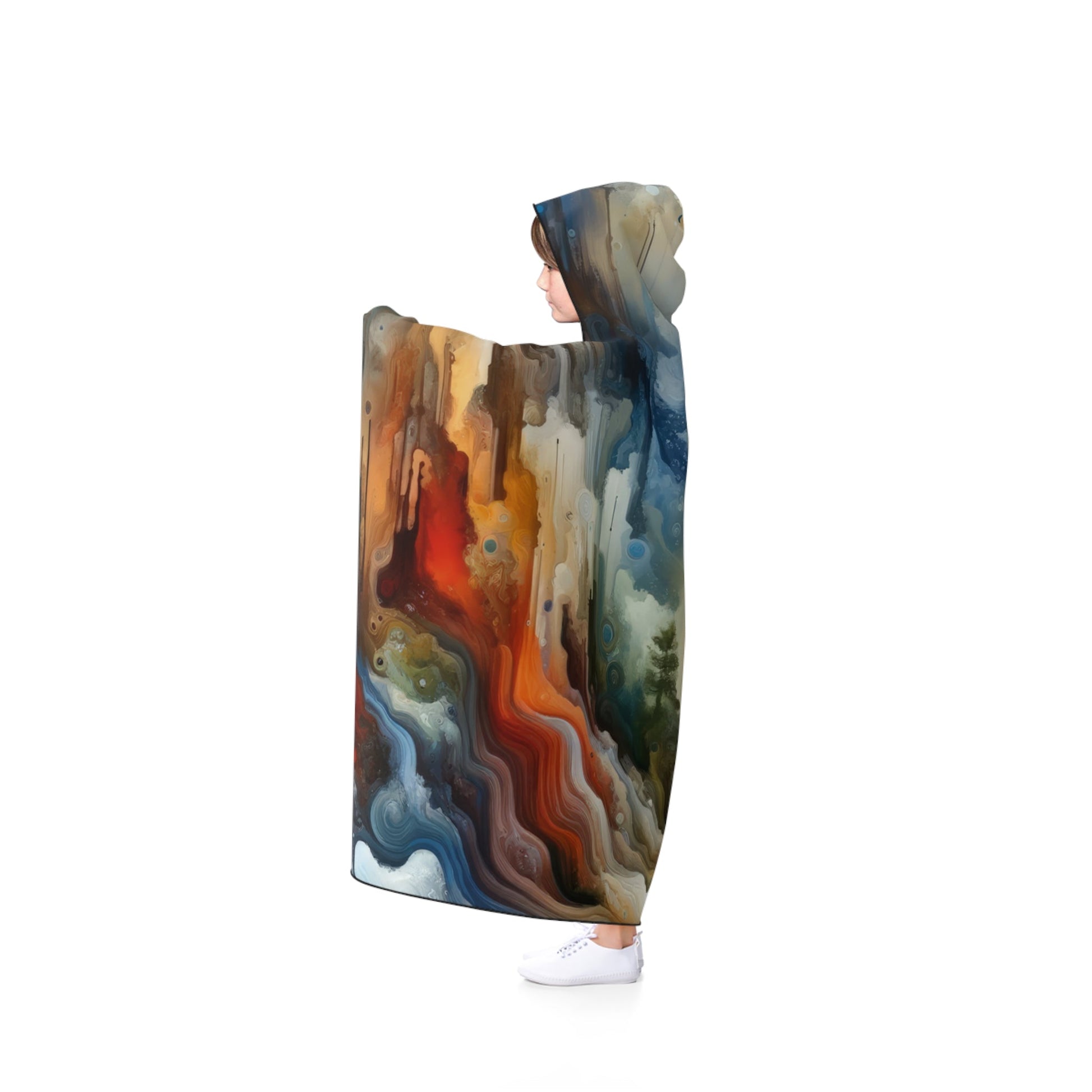 Inner Journey Abstract Hooded Blanket - ATUH.ART