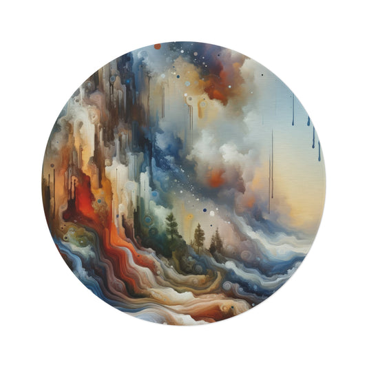 Inner Journey Abstract Round Rug - ATUH.ART