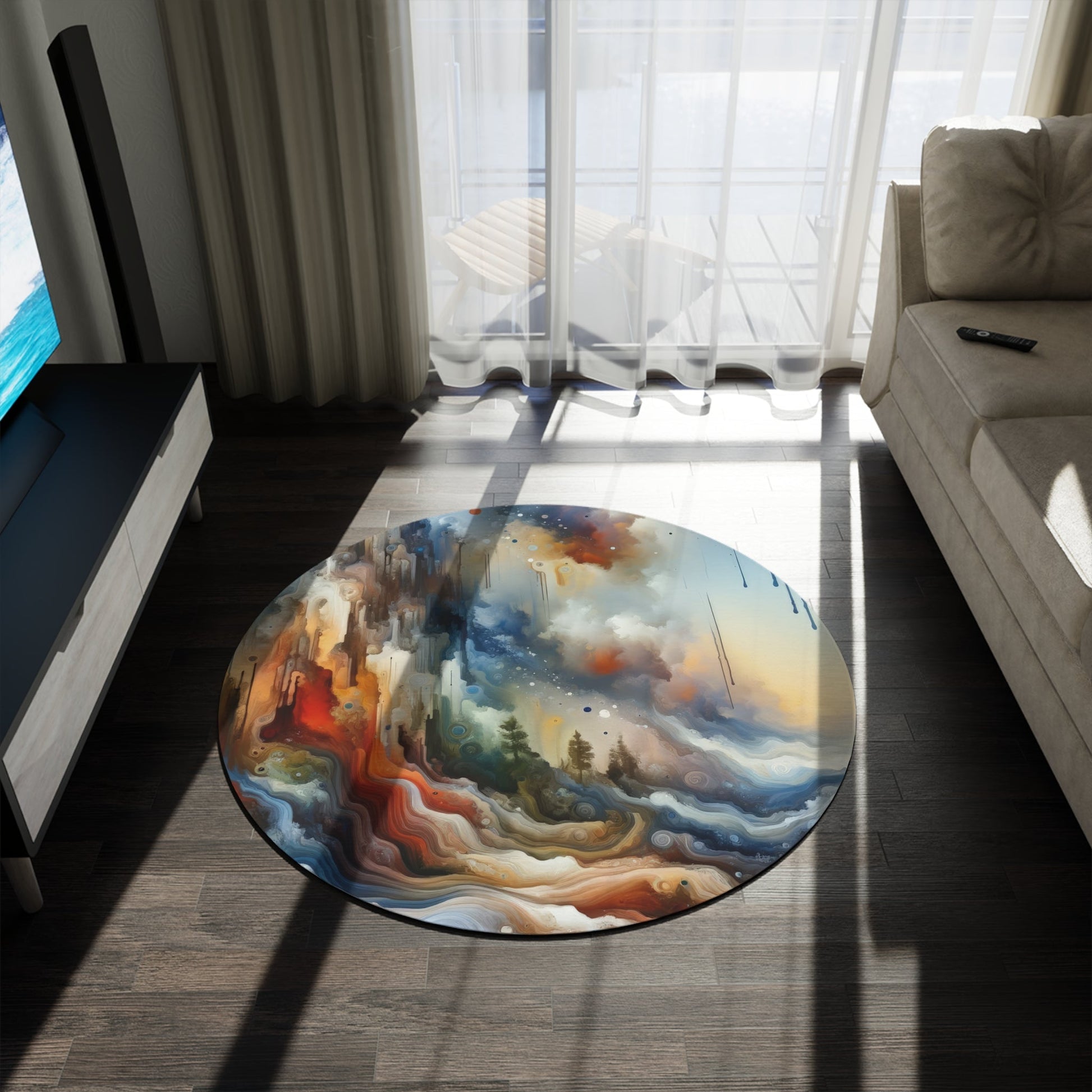 Inner Journey Abstract Round Rug - ATUH.ART