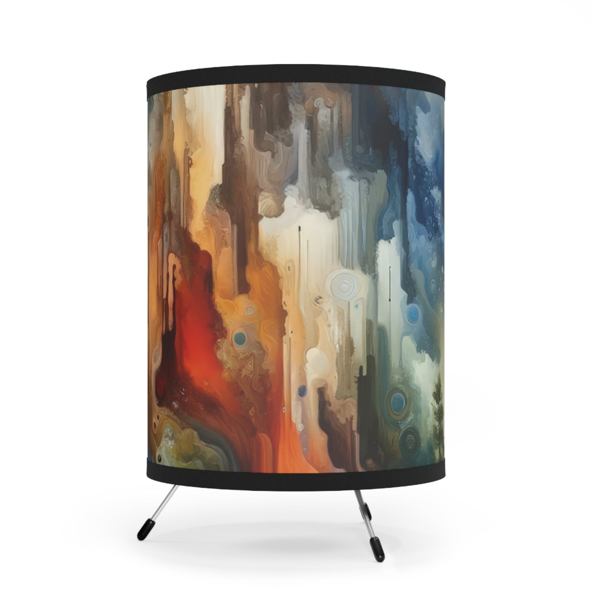 Inner Journey Abstract Tripod Lamp with High-Res Printed Shade, US\CA plug - ATUH.ART