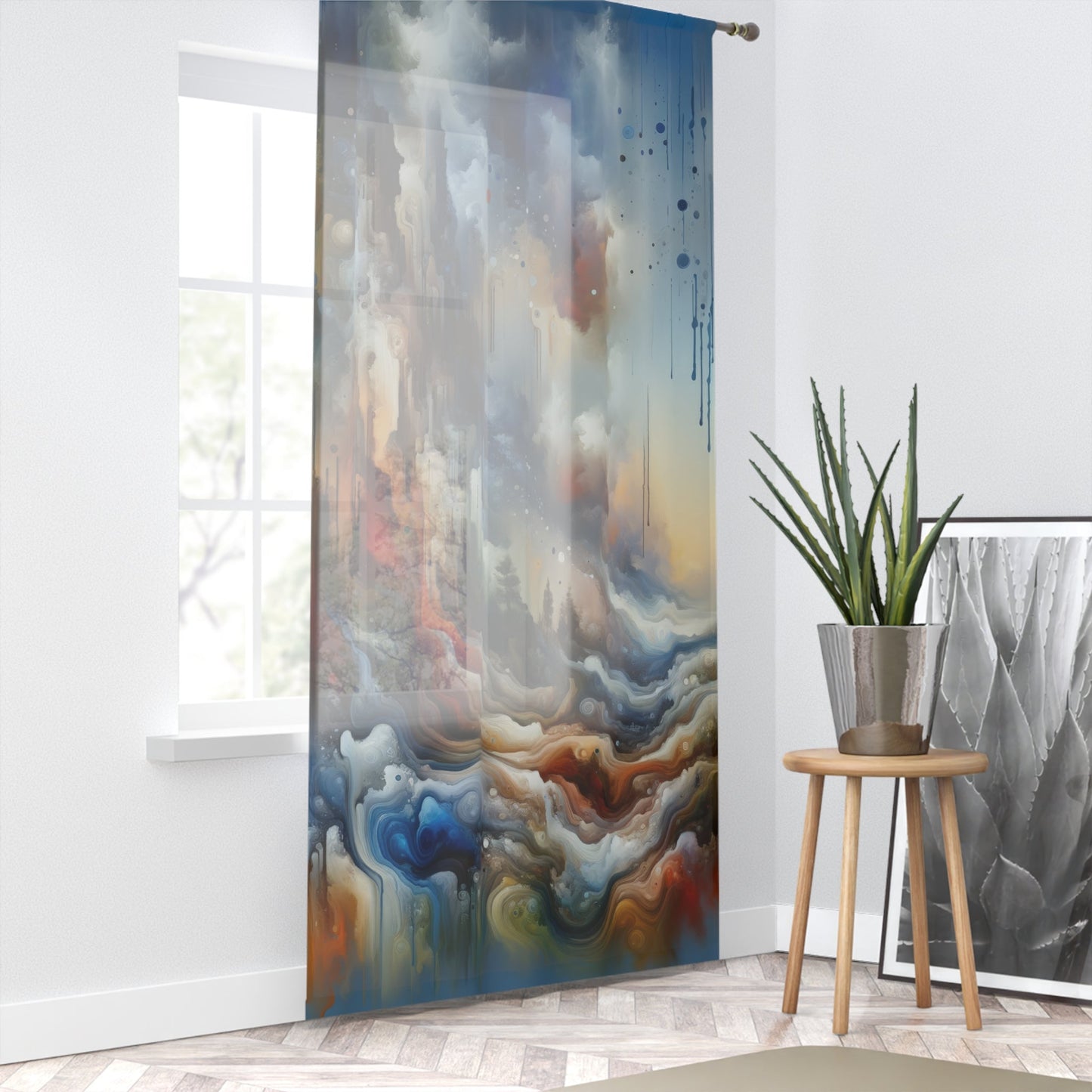 Inner Journey Abstract Window Curtain - ATUH.ART