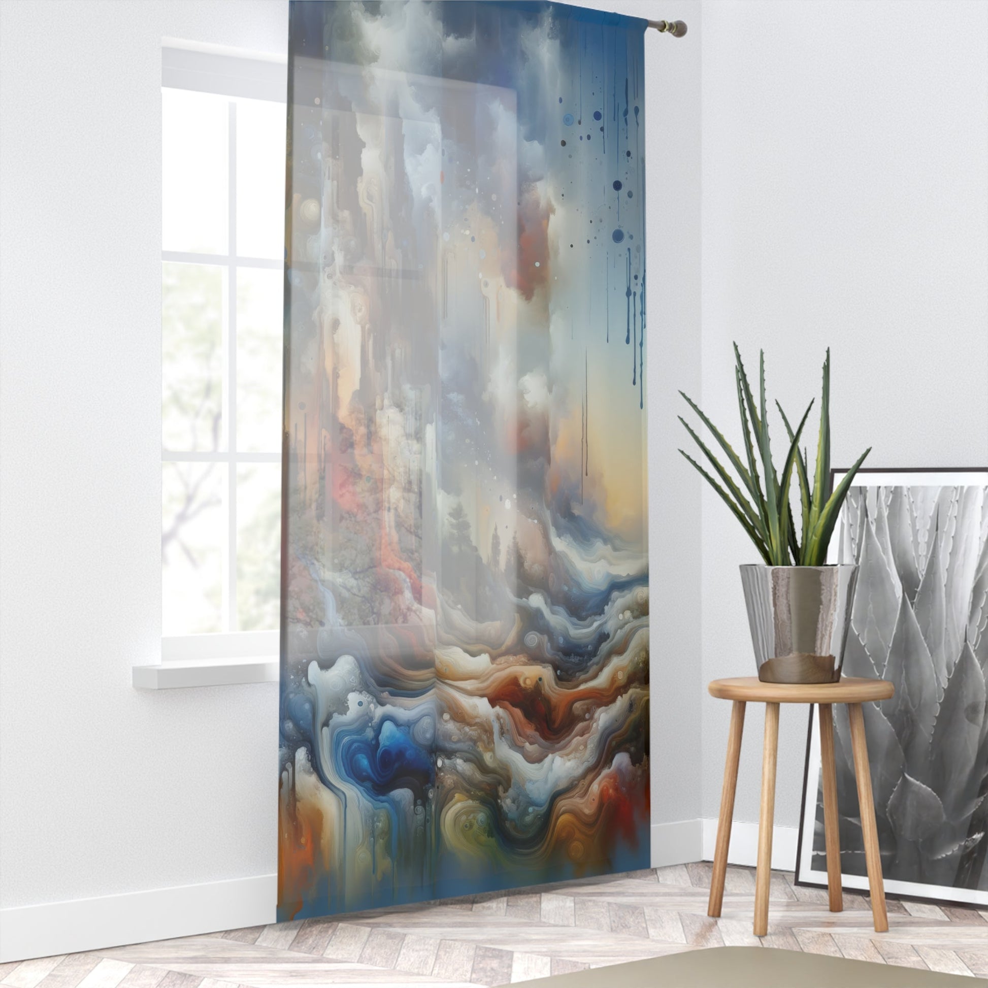 Inner Journey Abstract Window Curtain - ATUH.ART