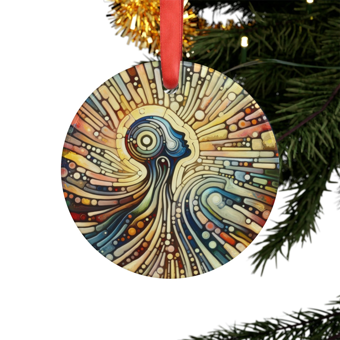 Inner Mosaic Kindness Acrylic Ornament with Ribbon - ATUH.ART