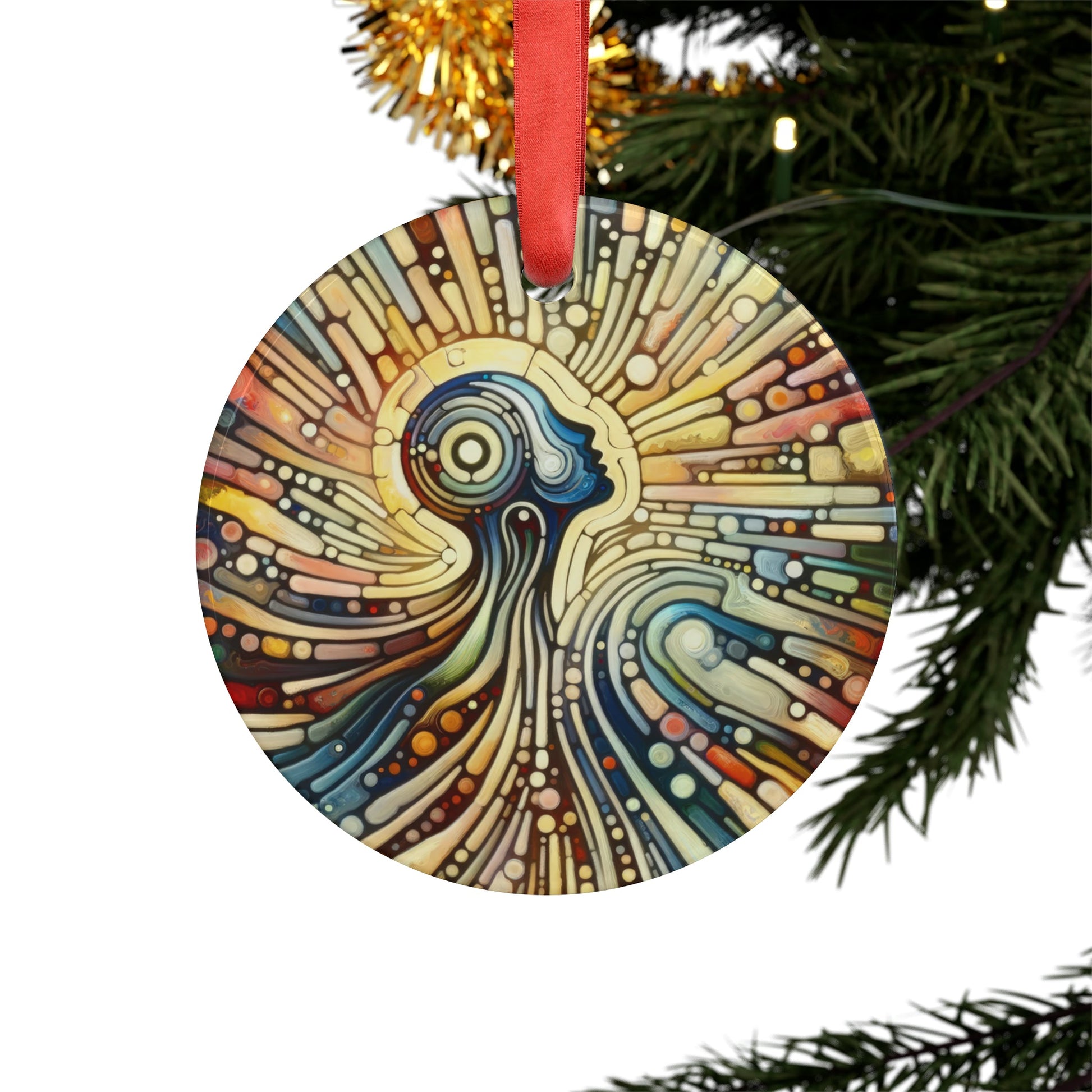 Inner Mosaic Kindness Acrylic Ornament with Ribbon - ATUH.ART