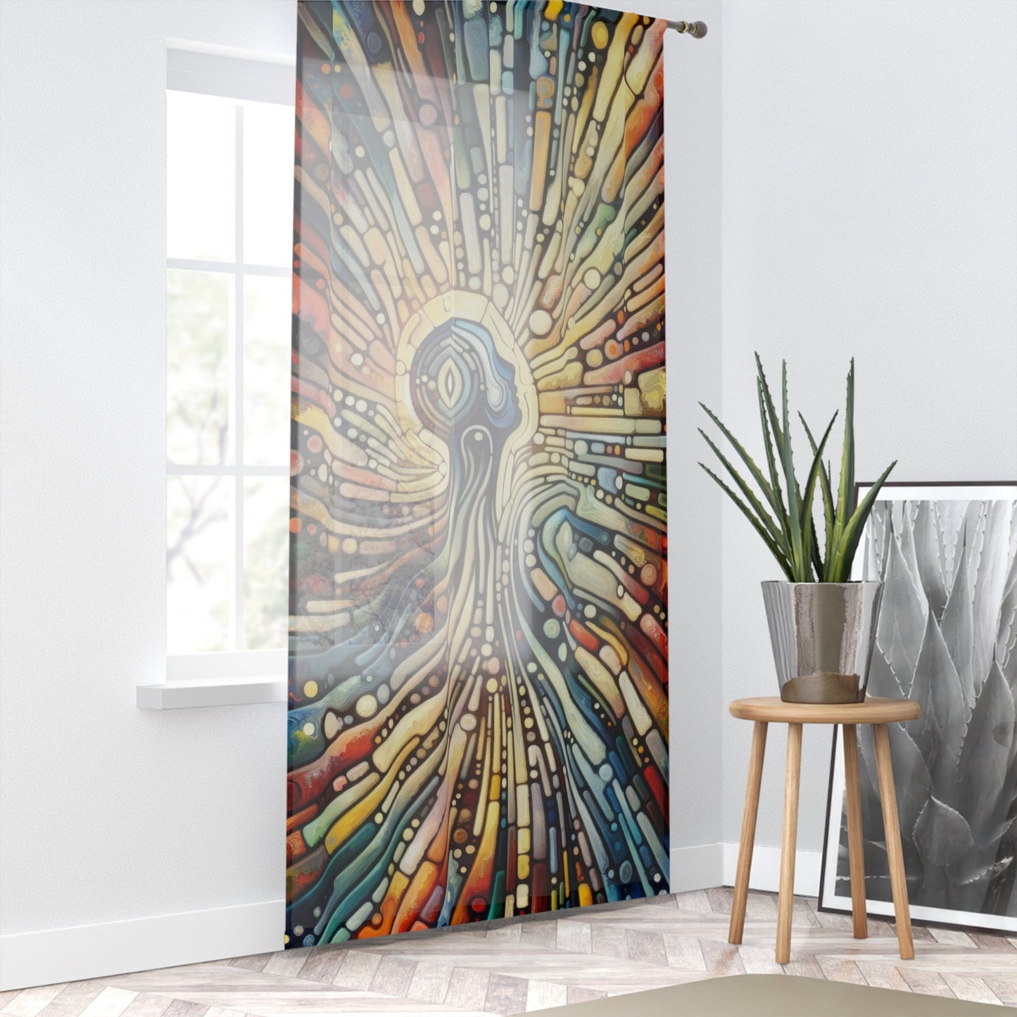 Inner Mosaic Kindness Window Curtain - ATUH.ART