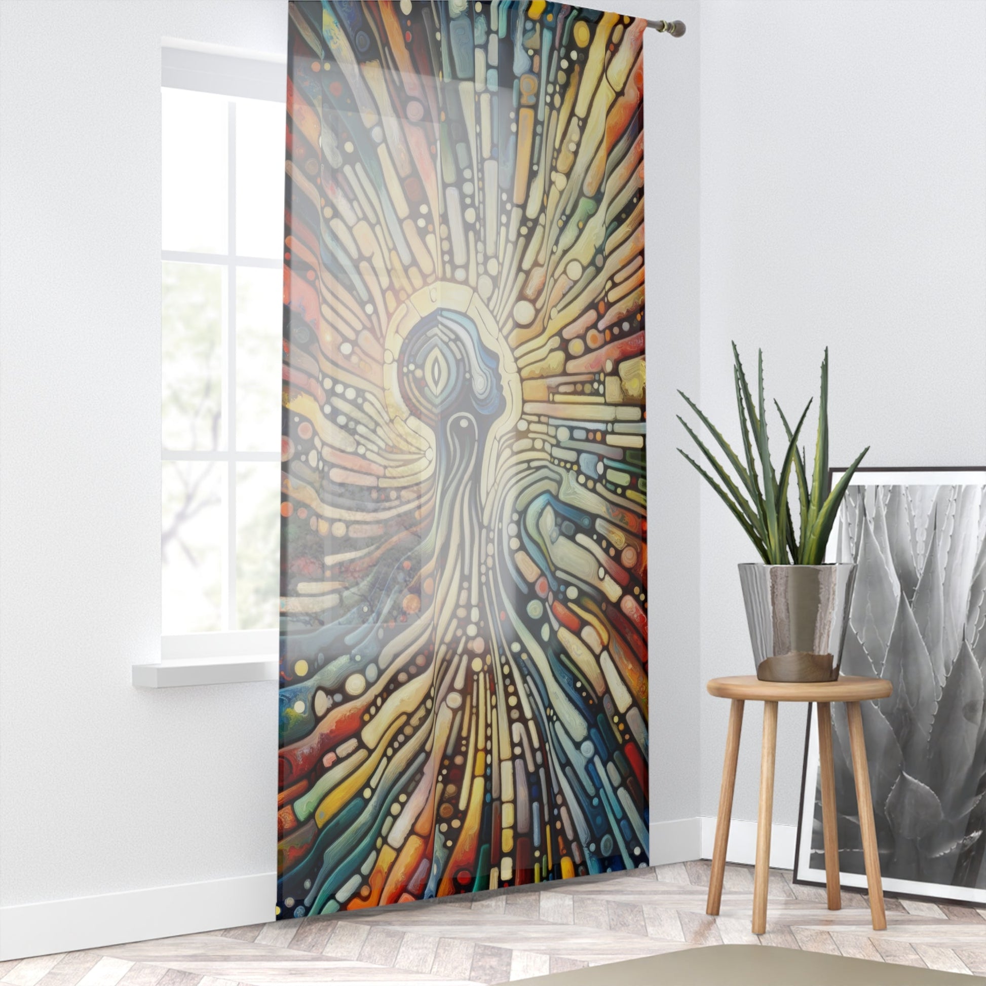 Inner Mosaic Kindness Window Curtain - ATUH.ART